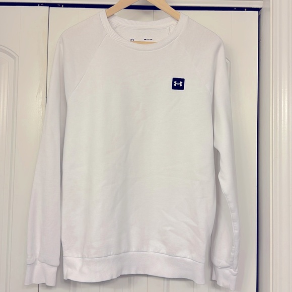 Under Armour White crew Sweatshirt size adult Small - Picture 1 of 4